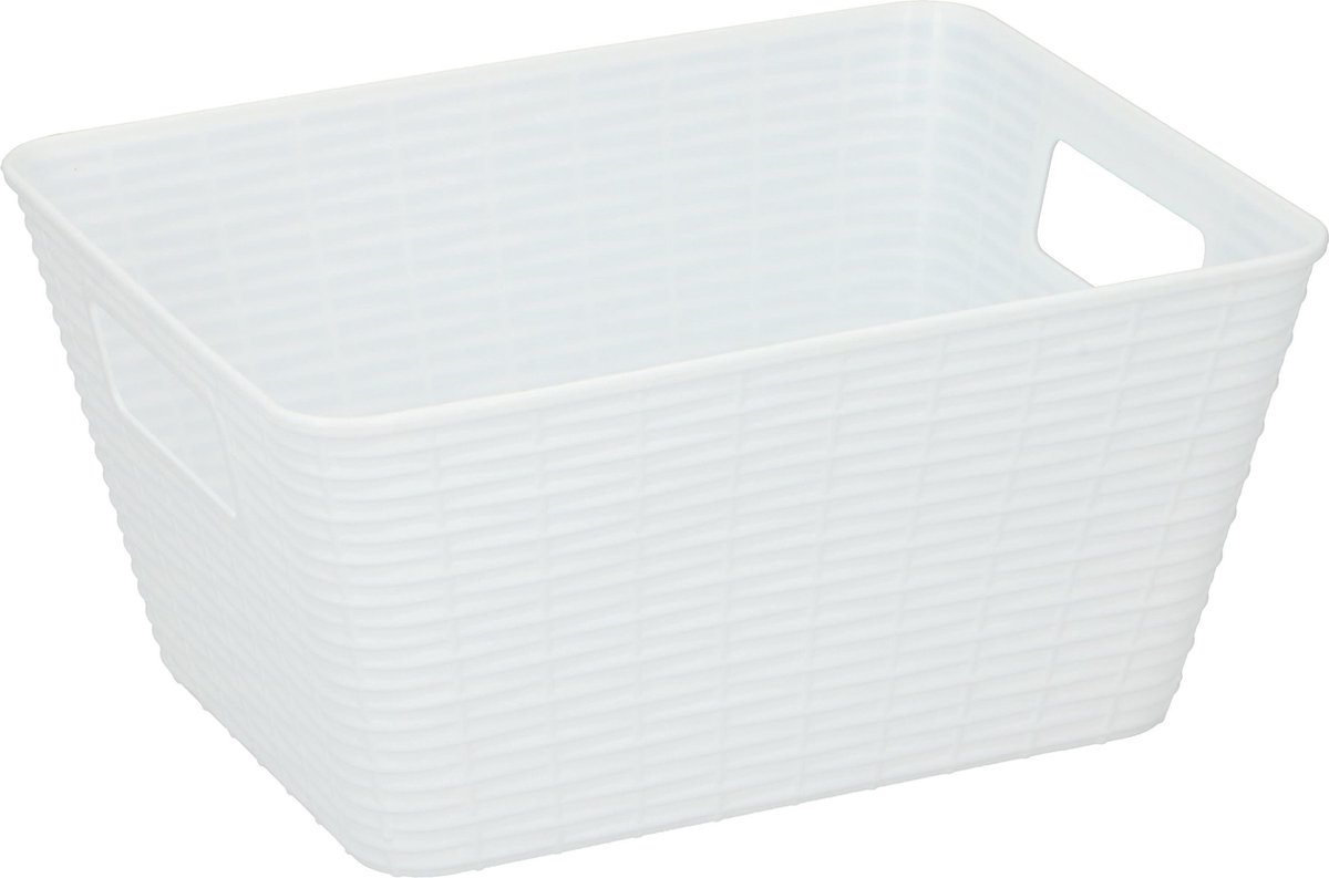 Lot De 3 Paniers De Rangement Rectangulaires En Plastique 30x20.5x12.5 Cm - Cuisine Maison Bureau