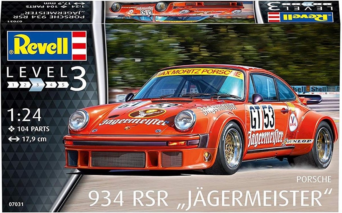 Revell Modelbouwpakket Auto - 07031 Porsche 934 RSR -Jägermeister- Plastic - 1:24 - Modelbouw — afbeelding 2