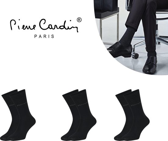 Pierre Cardin 3-paar heren sokken -Katoen - 46 - Zwart