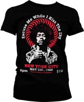 Jimi Hendrix Dames Tshirt -M- Live In New York Zwart