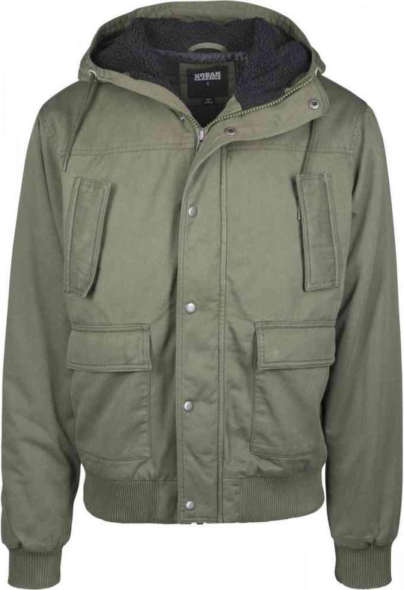 Urban Classics Hooded Cotton Winterjas M Groen