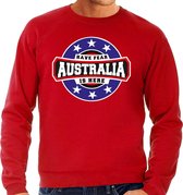 Have fear Australia is here / Australie supporter sweater rood voor heren M