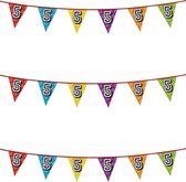 3x stuks vlaggenlijnen met glitters 5 jaar thema feestartikelen - Verjaardag versieringen - 8 meter - Plastic