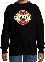 Have fear Spain is here sweater met sterren embleem in de kleuren van de Spaanse vlag - zwart - kids - Spanje supporter / Spaans elftal fan trui / EK / WK / kleding 110/116