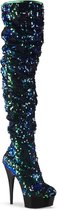 Pleaser Plateau overknee Laarzen -41 Shoes- DELIGHT-3004 US 11 Groen/Zwart