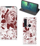 GSM Hoesje Motorola G8 Plus Bookcase Watercolor Flowers