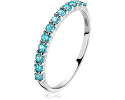 ZINZI zilveren aanschuifring turquoise ZIR827T
