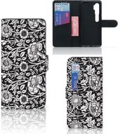 GSM Hoesje Xiaomi Mi Note 10 Pro Beschermhoes Black Flowers