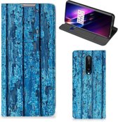 Telefoonhoesje OnePlus 8 Magnet Case Wood Blue