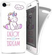 Coque soft i-Paint Unicorn - blanche - pour iPhone 7/8