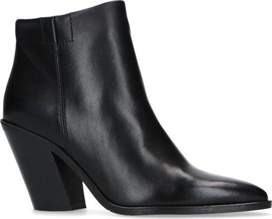 Manfield Dames Zwarte enkellaarsjes met schuine hak Maat 38 Manfield Dames Zwarte enkellaarsjes met schuine hak Maat 38