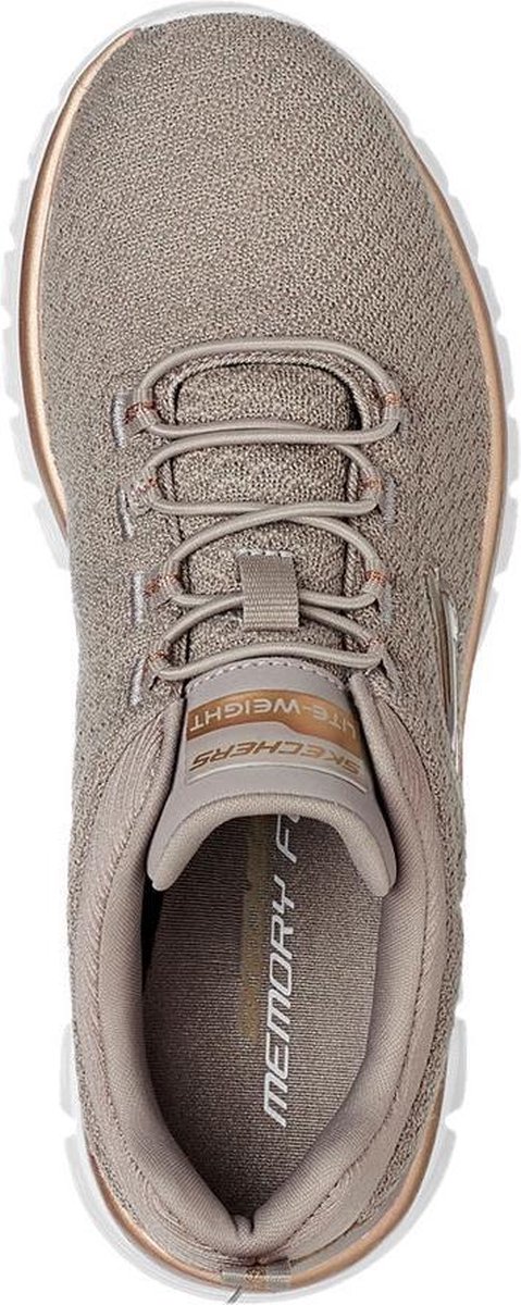 Skechers Dames Taupe sneaker memory foam - Maat 38 | bol.com