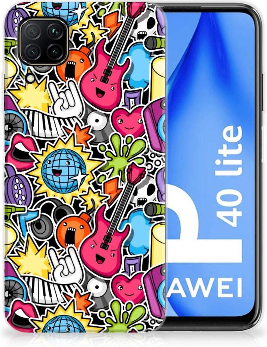 Huawei P40 Lite Silicone Back Cover Punk Rock