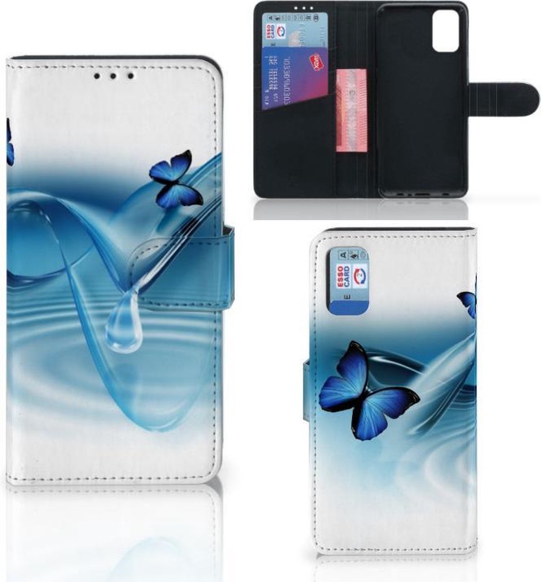 Samsung Galaxy A41 Telefoonhoesje met Pasjes Vlinders