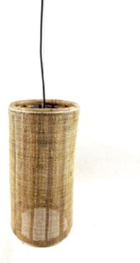 Hanglamp fijn geweven bamboe- (D)20 x (H)40 cm - van der Leeden