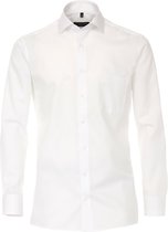 CASA MODA comfort fit overhemd - wit twill - Strijkvrij - Boordmaat: 40