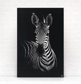 HIP ORGNL Schilderij Zebra - 100x150cm - Wanddecoratie dieren - Zwart wit