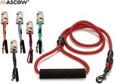 Hondenriem – Lijn – Mascow – Rood/Blauw – 120cm - 1 + 1 Gratis