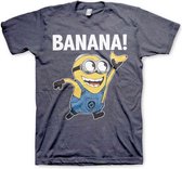 Minions Heren Tshirt -L- Banana! Blauw