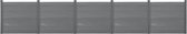 HKC Schuttingpaneel met palen grijs 165x770 cm