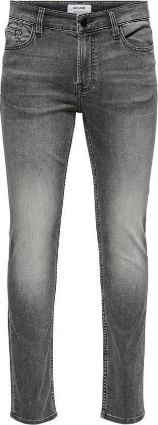 Only & Sons Jeans Onsloom Slim Zip Sweat Grey St 7103 22017103 Grey Denim Mannen Maat - W31 X L30