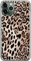 iPhone 11 Pro hoesje siliconen - Luipaard print bruin | Apple iPhone 11 Pro case | TPU backcover transparant
