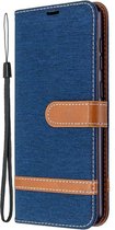 Samsung Galaxy A31 Hoesje Jeans Portemonnee Book Case Blauw