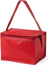 Klein mini koeltasje - sixpack blikjes - Compacte koelbox/koeltassen en elementen - rood