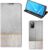 Magnet Case Cadeau voor Vader OPPO A52 | A72 Smartphone Hoesje Wood Beton