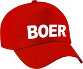 Boer verkleed pet rood voor jongens - boeren baseball cap - carnaval verkleedaccessoire voor kostuum