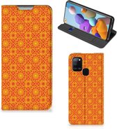 Telefoonhoesje Geschikt voor Samsung Galaxy A21s Wallet Case Batik Orange