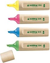 edding 24 EcoLine highlighter - markeerstift - geel/oranje/groen/roze - Blauwe Engel duurzaamheidskeurmerk