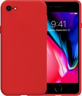 Hoesje Geschikt voor iPhone SE 2020 Hoesje Siliconen Case - Hoes Geschikt voor iPhone SE (2020) Hoes Siliconen - Rood