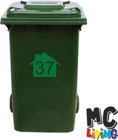 Kliko Sticker / Vuilnisbak Sticker - Nummer 37 - 22 x 17,5 - Groen