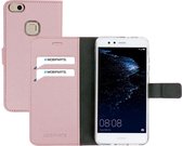 Mobiparts hoesje geschikt voor Huawei P10 Lite - Saffiano Wallet/Portemonnee hoesje - Magneet Sluiting - 3 Opbergvakken - Roze
