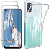 OPPO A72 Silicone hoesje + 2X Tempered Glas Screenprotector