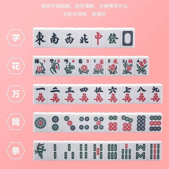 Thumbnail van een extra afbeelding van het spel 4 in 1 20mm Top-kwaliteit Mini Travelling Mahjong Draagbare Acryl Majiang Set