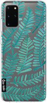 Casetastic Samsung Galaxy S20 Plus 4G/5G Hoesje - Softcover Hoesje met Design - Turquoise Fronds Print