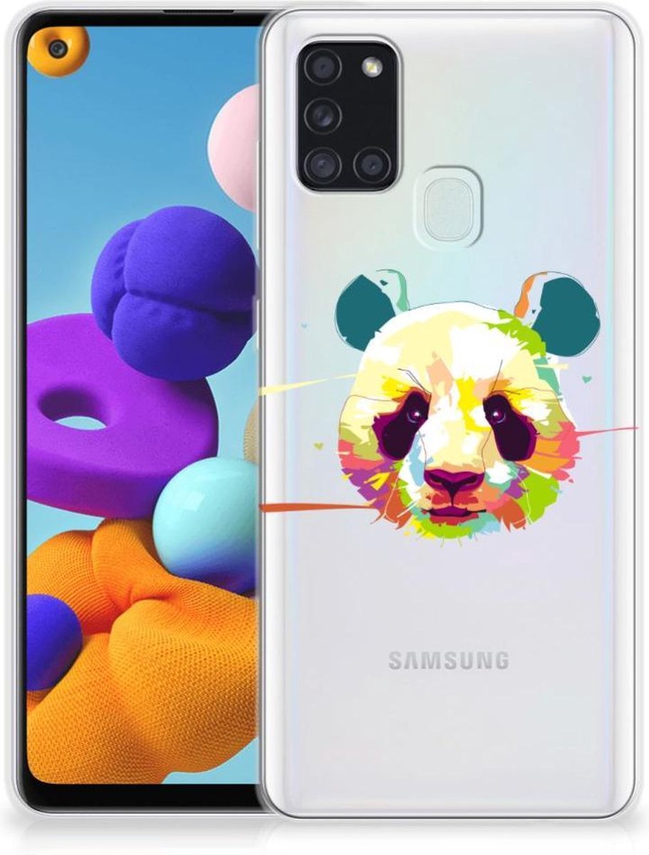 Samsung Galaxy A21s Telefoonhoesje met Naam Panda Color