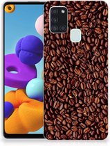 Hoesje Geschikt voor Samsung Galaxy A21s Telefoon Hoesje Koffiebonen
