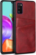 Samsung Galaxy A41 Kunstlederen Hoesje met Dubbele Kaartsleuf Rood