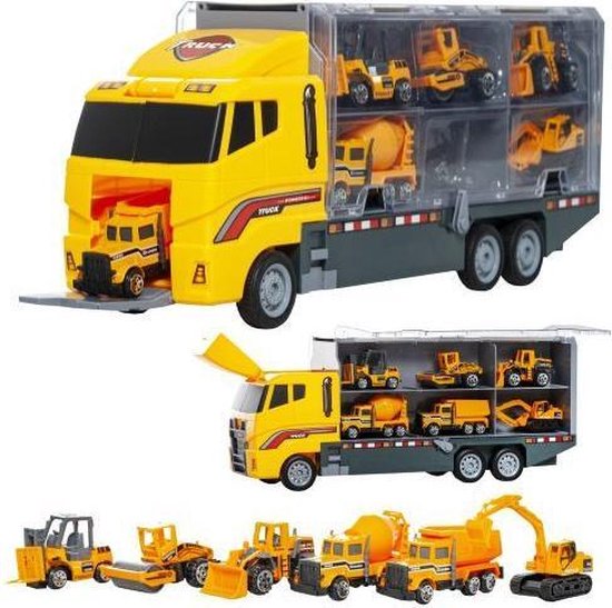 Vrachtwagen - Bouwvrachtwagen - met heftruck- Wals - Bulldozer - Cement  wagen -... | bol.com