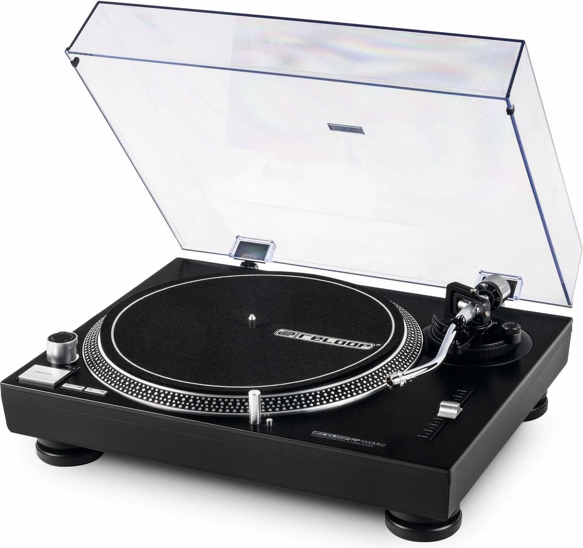 Reloop RP-1000MK2 snaaraangedreven DJ platenspeler + OM Black element
