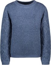 Like Flo Meisjes sweaters Like Flo Flo girls knitted ajour sweater Ice blue 140