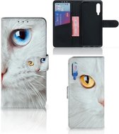 GSM Hoesje Xiaomi Mi 9 Bookcover Case Witte Kat