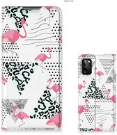 Telefoonhoesje Personaliseren Geschikt voor Samsung Galaxy A41 Bookstyle Case Flamingo Triangle