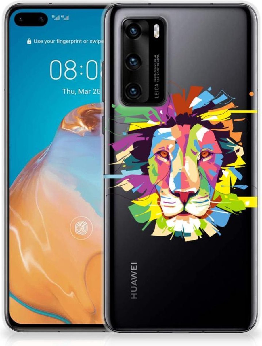 Huawei P40 Telefoonhoesje met Naam Lion Color