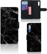 Telefoonhoesje Xiaomi Mi 9 Wallet Book Case Vaderdag Cadeau Marmer Zwart