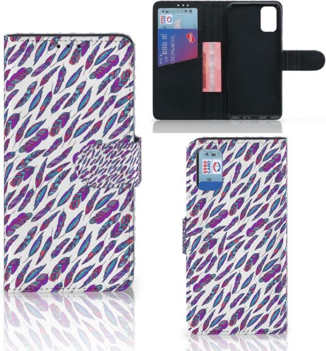 Samsung Galaxy A41 Telefoon Hoesje Feathers Color