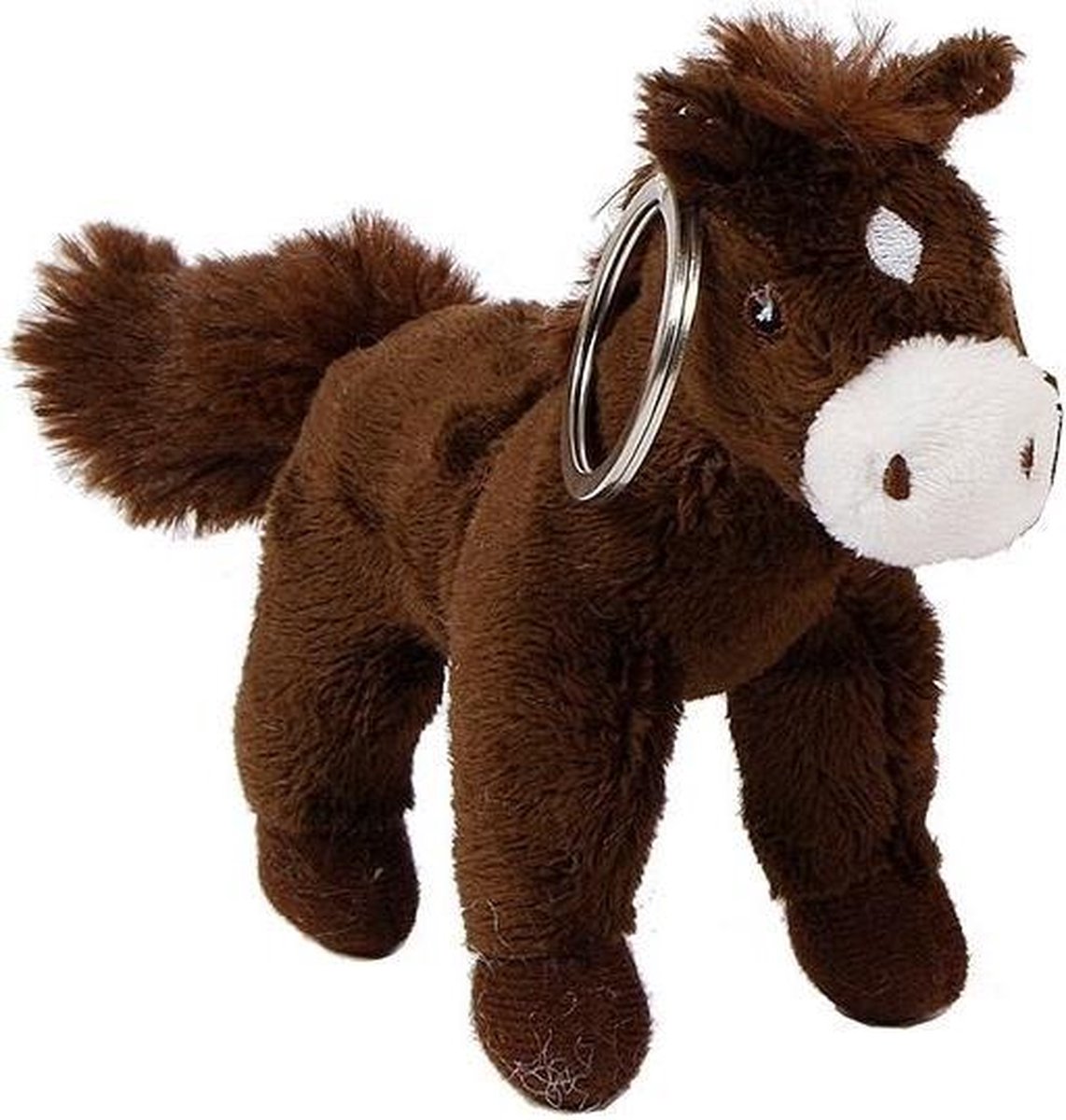 Nature Planet Pluche sleutelhanger - 2x - paard - 6 cm - boerderij dier